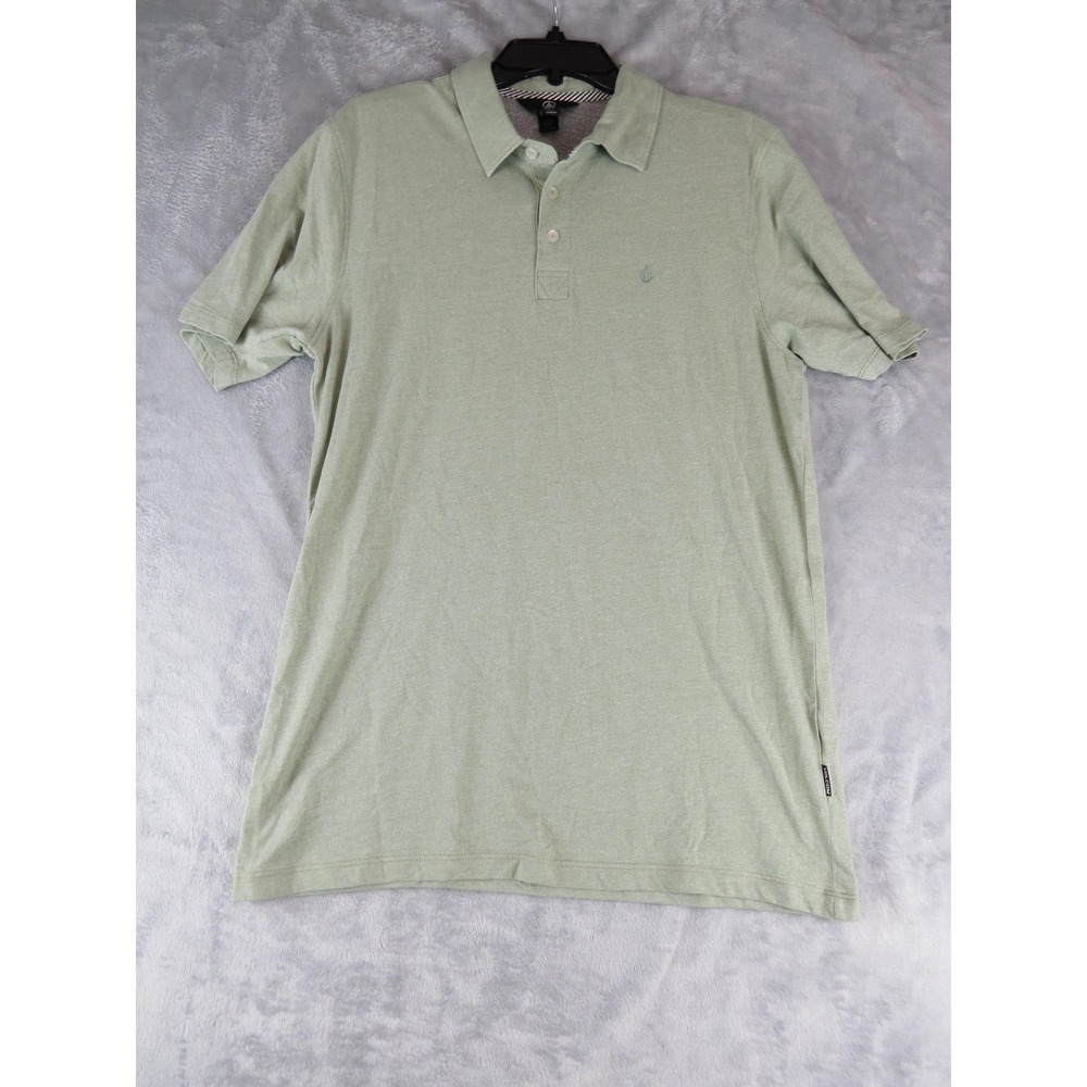 Volcom Polo Shirt Mens Medium Green Short Sleeve Casual Classic Skate Surf Logo - Picture 2 of 8